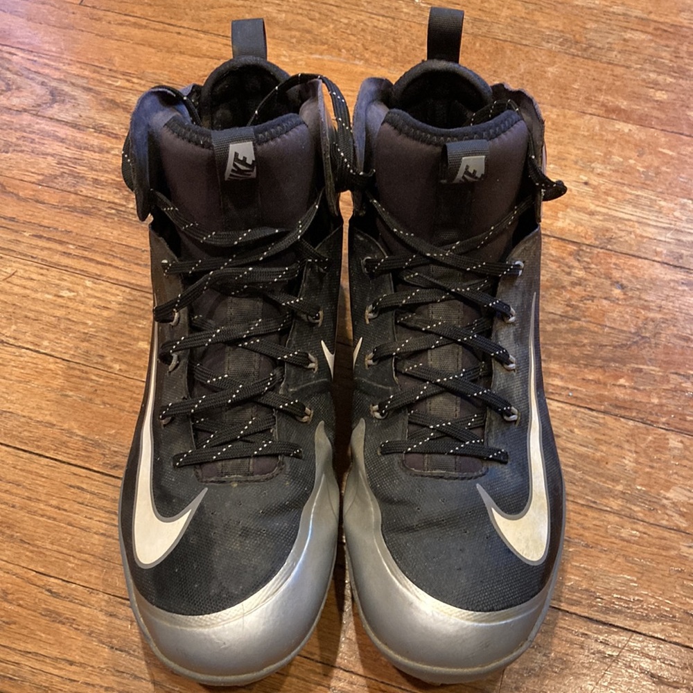 Nike Huarache Alpha Elite Air Max Baseball Cleats Metal Black